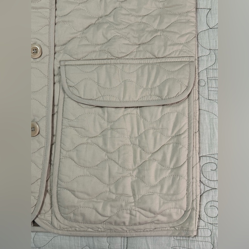 MATE the Label Organic Cotton Quilted Chore Jacket • XS • NWT • Natural - Picture 8 of 12